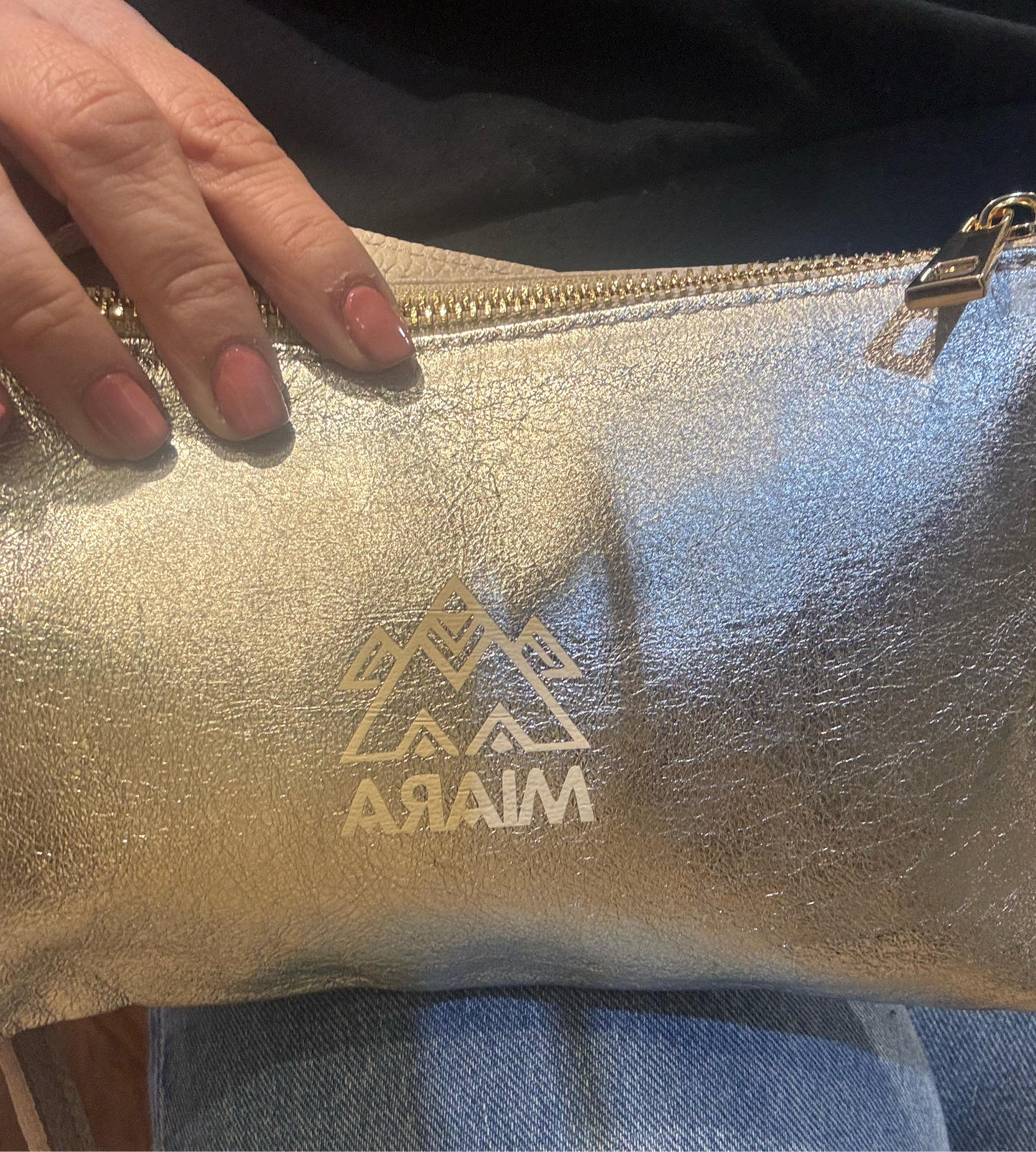 Bolso Piel Beig-Dorado