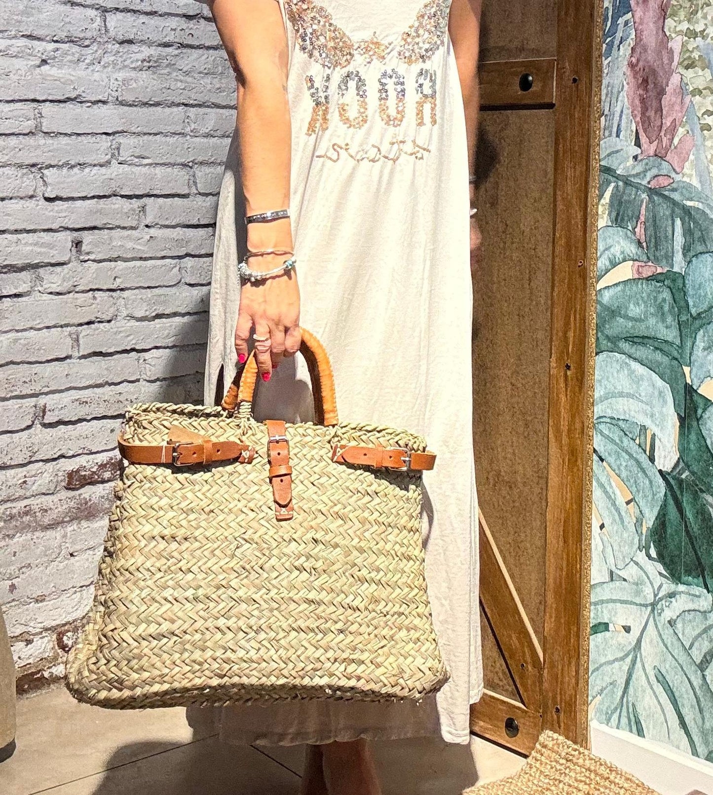 Bolso Rafia y Piel