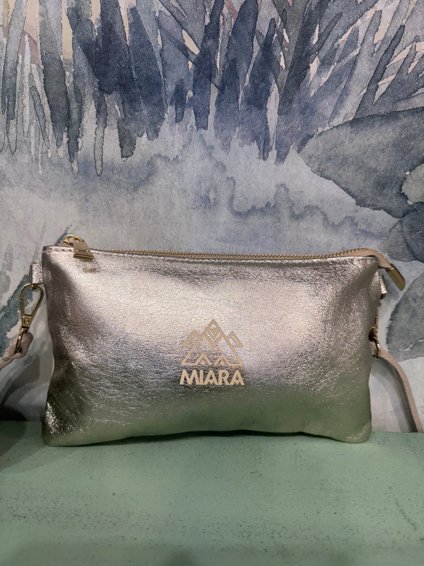 Bolso Piel Beig-Dorado