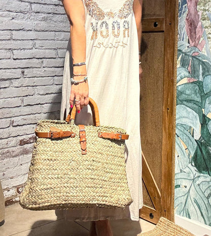 Bolso Rafia y Piel